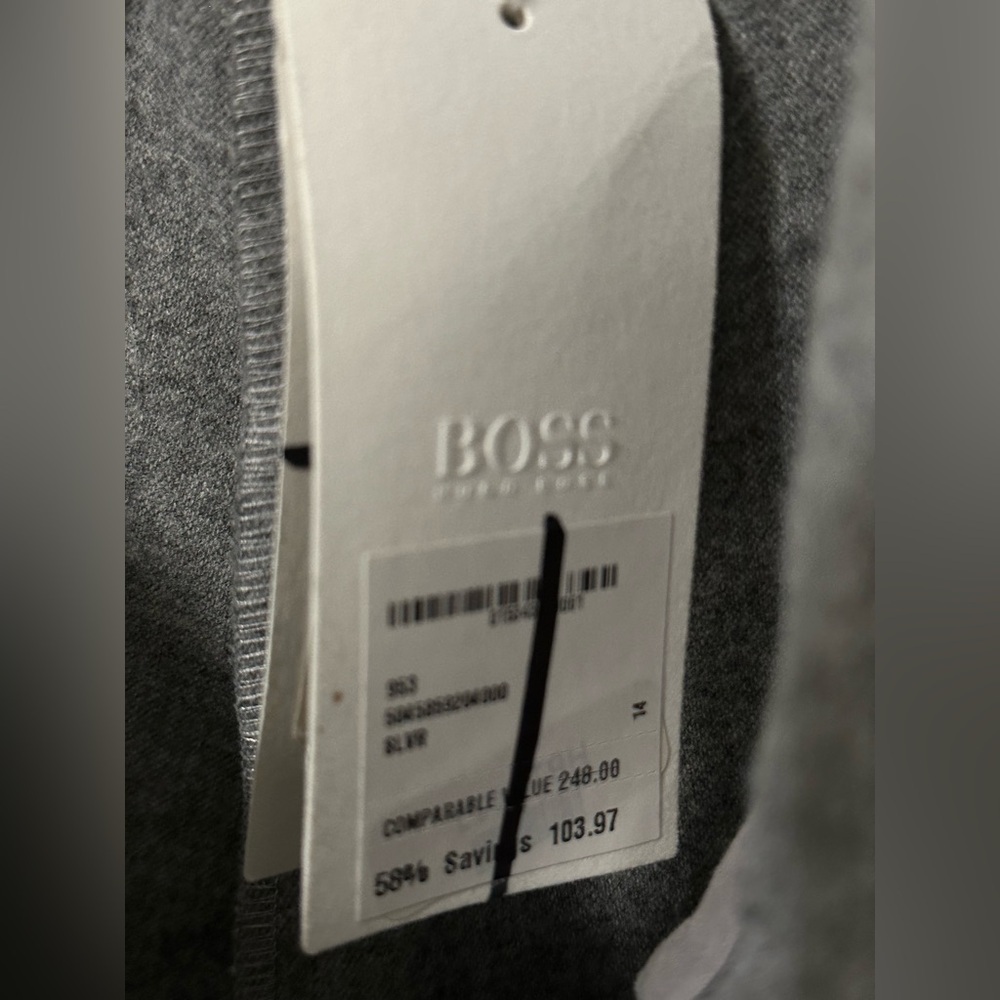 BOSS Hugo Boss Women’s Gray Wool-Blend Trousers Jogger Waist Size 14 NWT - Picture 13 of 14